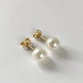 Brinco de Pérola Folheado a Ouro 18k