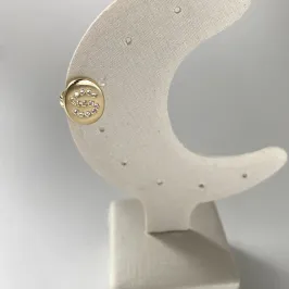 Piercing Fake Letra S Cravejada em Zircônias Folheado a Ouro 18k