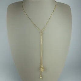 Colar Regulável com Bolinha Vazada Folheado a Ouro 18k