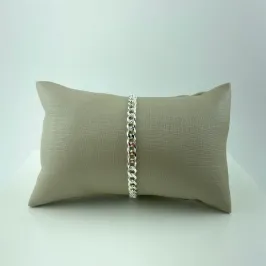 Pulseira Masculina Elo Groumet Folheada a Prata