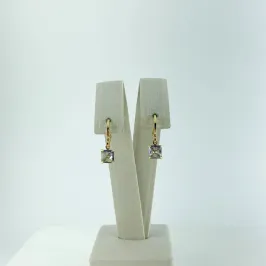 Brinco Argolinha com Carré Folheado a Ouro 18k