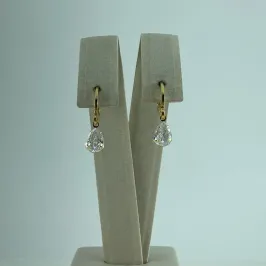 Brinco Argolinha com Gota em Zircônia Folheado a Ouro 18k