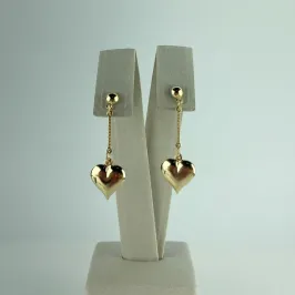 Brinco com Pingente de Coração Folheado a Ouro 18k