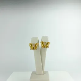 Brinco Design Borboleta Folheado a Ouro 18k