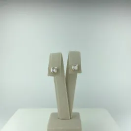 Brinco Ponto de Luz Design Quadrado Folheado a Ouro 18k