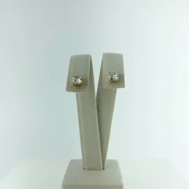Brinco Solitário com Zircônia Folheado a Ouro 18k