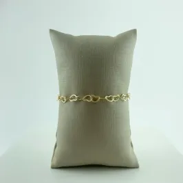 Pulseira Corações Vazados Folheado a Ouro 18k