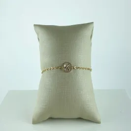 Pulseira Elo Cadeadinho com Letra K Folheado a Ouro 18k