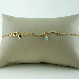 Tornozeleira com Olho Grego Folheado a Ouro 18k