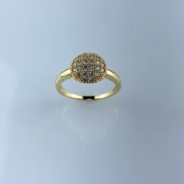 Anel Chuveirinho com Microzircônias Folheado a Ouro 18k