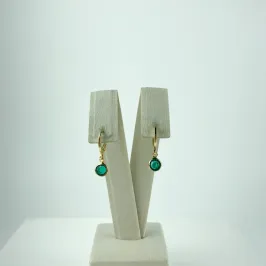 Brinco Argolinha com Pingente em Zircônia Folheado a Ouro 18k