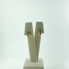 Brinco Argolinha Cravejada Zircônia Folheado a Ouro 18k