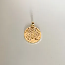 Pingente São Bento Folheado a Ouro 18k