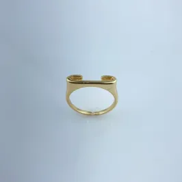 Anel Ajustável Letra C Folheado a Ouro 18k