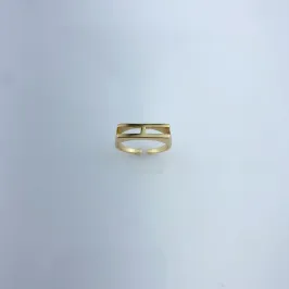 Anel Ajustável Letra H Folheado a Ouro 18k