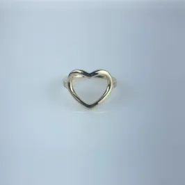 Anel Design de Coração Vazado Folheado a Ouro 18k