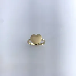Anel Coração Liso Folheado a Ouro 18k