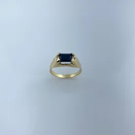 Anel Masculino com Zircônia Preta Folheado a Ouro 18k