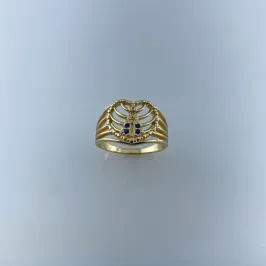 Anel N.Sra. Aparecida com Manto em Zircônia Folheado a Ouro 18k