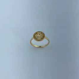 Anel São Bento Folheado a Ouro 18k