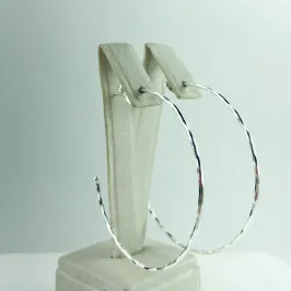 Brinco Argola Fina Retorcida Folheado em Prata