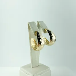 Brinco Argola Martelada Folheado a Ouro 18k