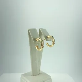 Brinco Argola Torcido Folheado a Ouro 18k