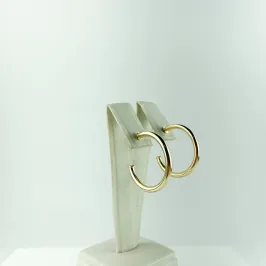 Brinco Argola Tubo Liso Folheado a Ouro 18K