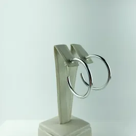 Brinco Argola Tubo Liso Folheado em Prata