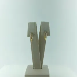Brinco de Argola Cravejado em Zircônia Folheado a Ouro 18k