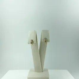 Brinco Argolinha com Duas Fileiras de Microzircônias Coloridas Folheado a Ouro 18k