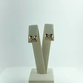 Brinco Design Lacinho Folheado a Ouro 18k
