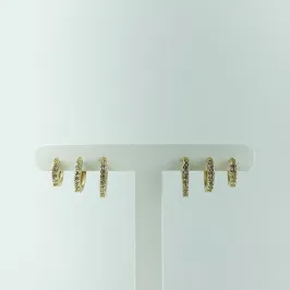 Brinco Trio Argolinhas Folheado a Ouro 18k