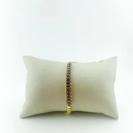 Pulseira Riviera e Elos Groumet Folheado a Ouro 18k