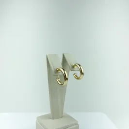 Brinco Argola Tubo Liso Folheado a Ouro 18k