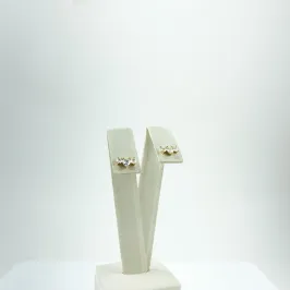 Brinco Três Corações com Zircônias Folheado a Ouro 18k