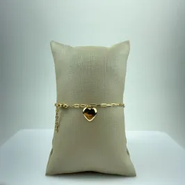 Pulseira Cartier com Pingente Coração Folheado a Ouro 18k