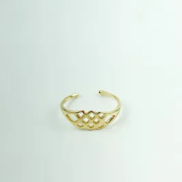 Anel Ajustável Aros Vazados Folheado a Ouro 18k