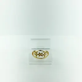 Anel Ajustável Flores Folheado a Ouro 18k