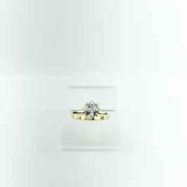 Anel Solitário Folheado a Ouro 18k