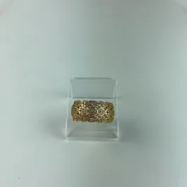 Anel Cruzado Cravejado em Zircônia Folheado a Ouro 18k