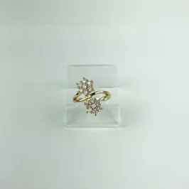 Anel Flocos de Neve em Zircônias Folheado a Ouro 18k