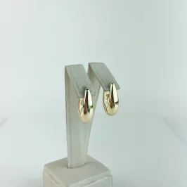 Brinco Argola Gota Lisa e Vazada Folheado a Ouro 18k