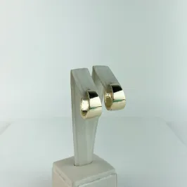 Brinco Argola Lisa Larga Folheado a Ouro 18k