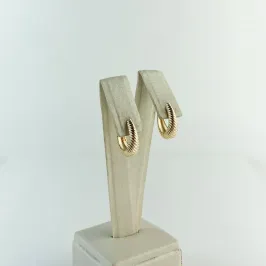 Brinco Argola Torcida Folheado a Ouro 18 K