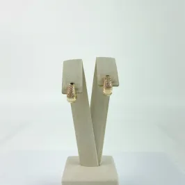 Brinco Gota Cravejado em Zircônias Folheado a Ouro 18 K