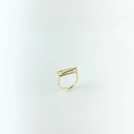 Anel Geométrico Folheado a Ouro 18k