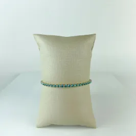 Pulseira Riviera em Zircônias Azul Folheado a Ouro 18k