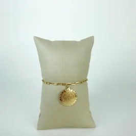 Pulseira Cartier com Pingente Pai Nosso Folheado a Ouro 18k