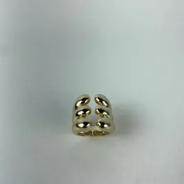 Anel Seis Gotas Lisas Folheado a Ouro 18k
